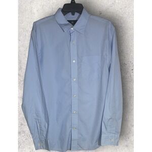 Banana Republic Mens Button Down Regular Fit Dress Shirt Size Medium Blue